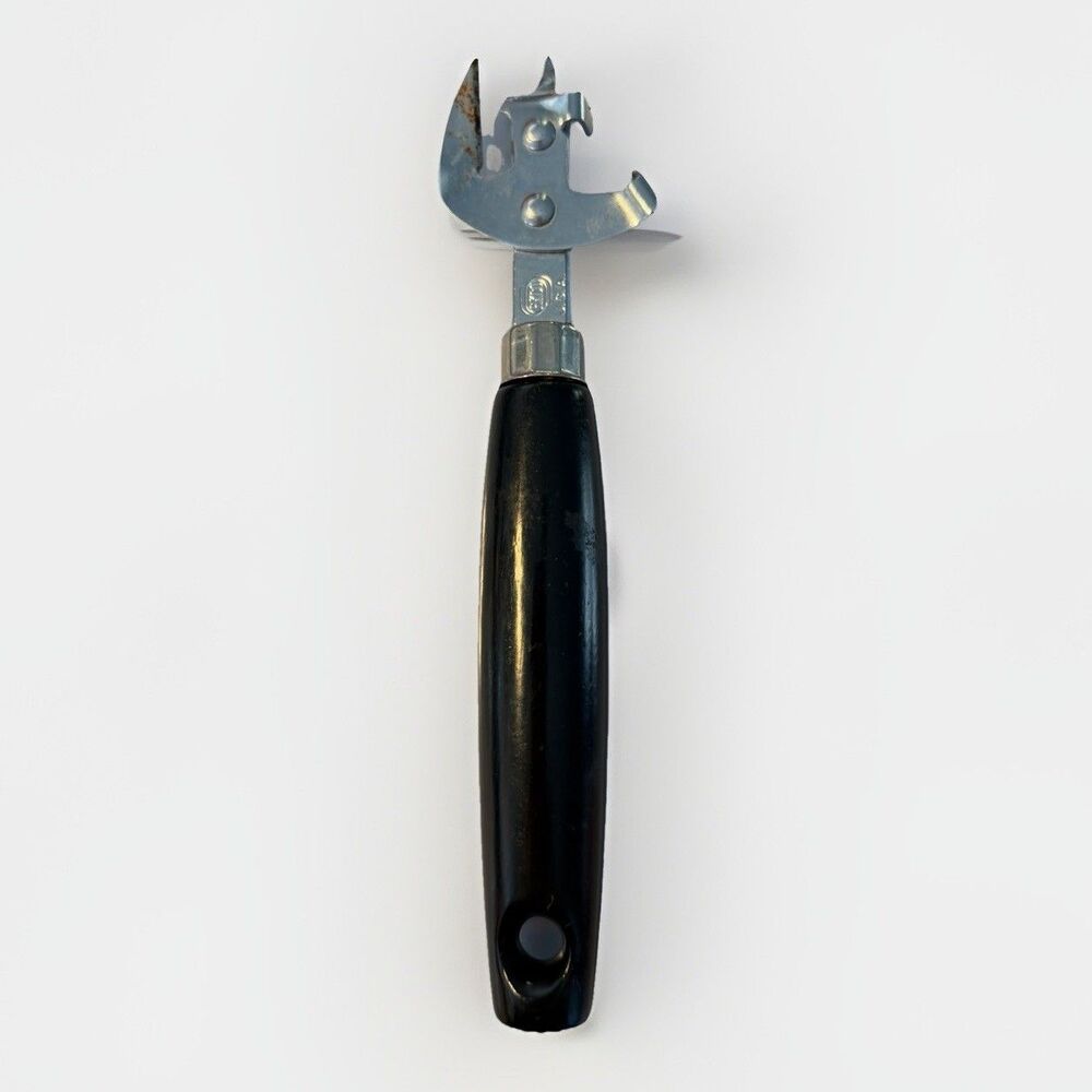 Vintage EKCO Can Opener Black Wood Handle